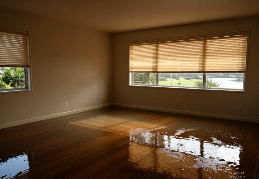 Water-damaged commercial space in Bonnyrigg before restoration